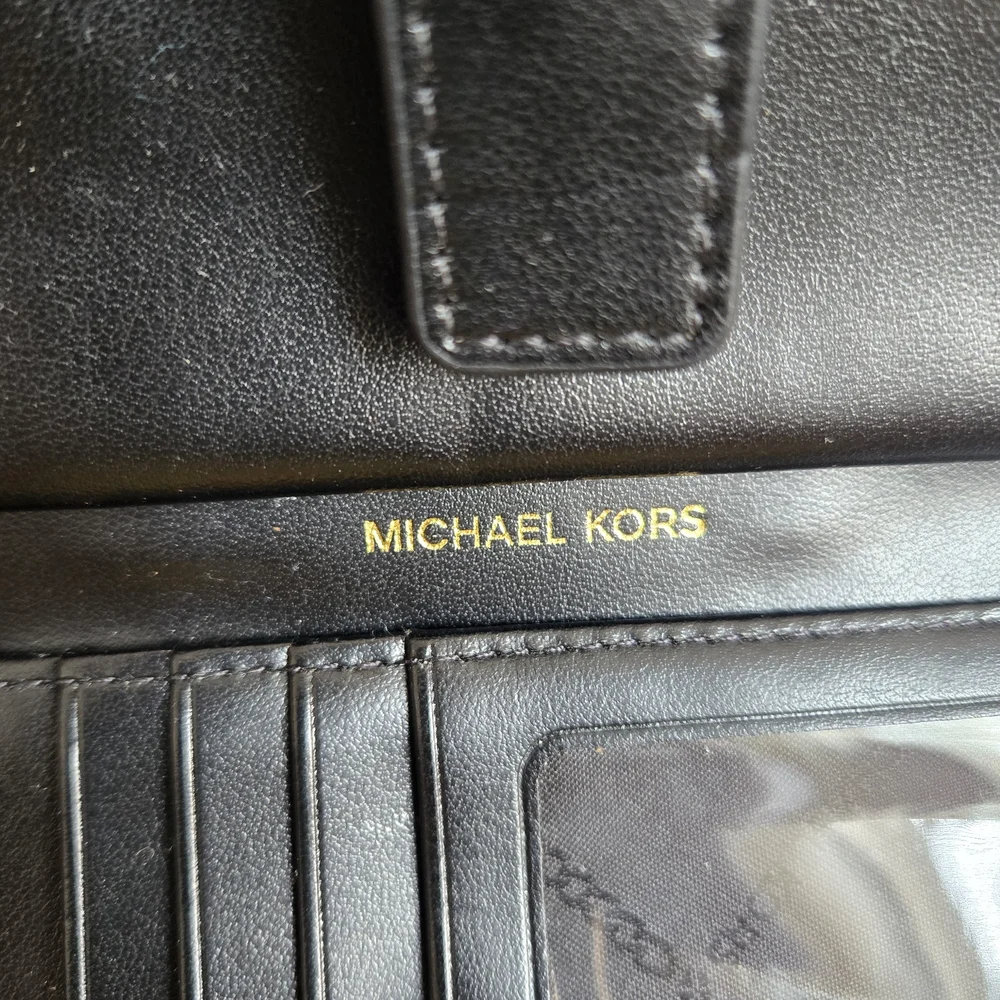 Michael Kors Black and Brown Faux Tiger Fur Stripe Clutch/Wallet Gold Hardware. - Picture 5 of 10